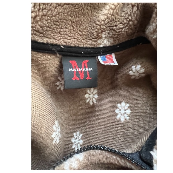 VTG. Mazmania Sherpa Fleece Zipper front Winter Deer/Trees Scene Jacket. Sz. XL - Picture 7 of 8